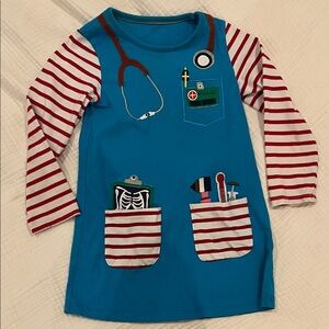 Kids Doctor Themed Blue and Red Striped Shirt